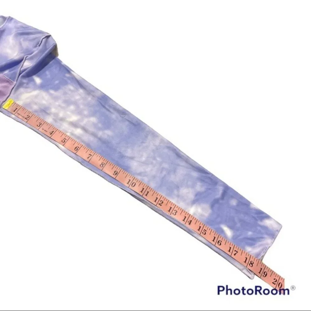 ROMWE Lavender Tie Dye Pajama Short & Longsleeve Crop Top Size Small & Cotton